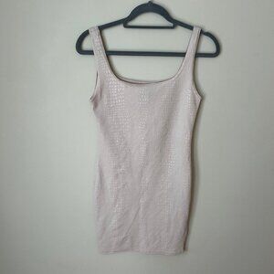 PrettyLittleThing Nude Ivory Bodycon Mini Sleeveless Shimmer Dress Womens Size 6